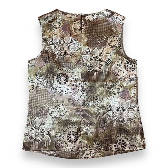 TAHARI Arthur S Levine Gold Medallion Blouse Sz M - Picture 7 of 12